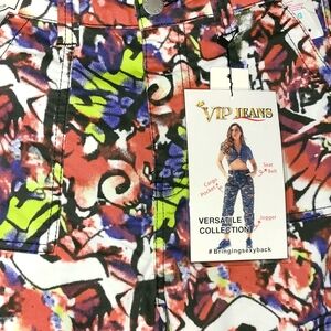 VIP Jeans Graffiti MultiColor  Juniors Kids Cargo Joggers Pants Bottoms Size 7/8